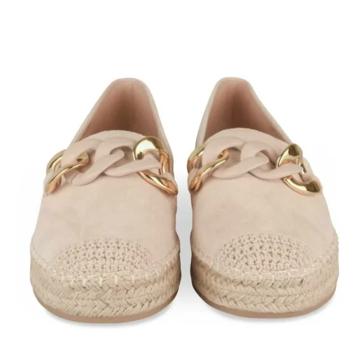 Espadrilles Plateforme BEIGE Femme Motif Rayures A Enfiler