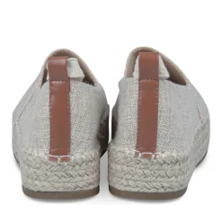 Espadrilles Plateforme BEIGE Femme Motif Fleuri A Enfiler