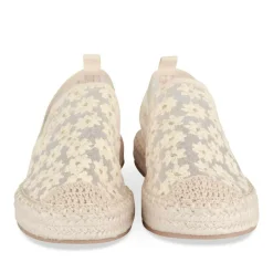 Espadrilles Plateforme BEIGE Femme Motif Uni A Enfiler