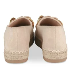 Espadrilles Plateforme BEIGE Femme Motif Rayures A Enfiler