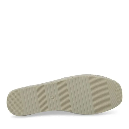 Espadrilles Plateforme BEIGE Femme Motif Chaîne A Enfiler