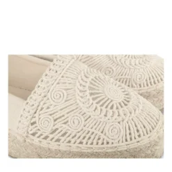 Espadrilles Plateforme BEIGE Femme Motif Uni A Enfiler