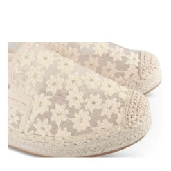 Espadrilles Plateforme BEIGE Femme Motif Uni A Enfiler