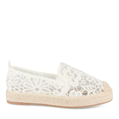 Espadrilles Plateforme BLANC Femme Motif Uni A Enfiler