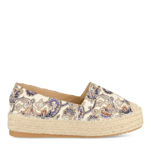 Espadrilles Plateforme BLEU Femme Motif Uni A Enfiler