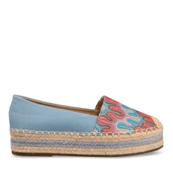 Espadrilles Plateforme BLEU Femme A Enfiler