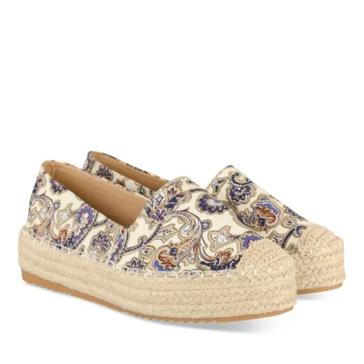 Espadrilles Plateforme BLEU Femme Motif Uni A Enfiler