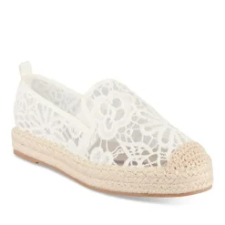 Espadrilles Plateforme BLANC Femme Motif Uni A Enfiler