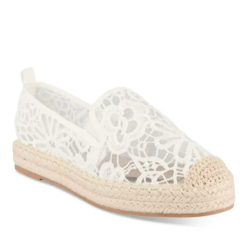 Espadrilles Plateforme BLANC Femme Motif Uni A Enfiler