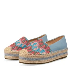 Espadrilles Plateforme BLEU Femme A Enfiler