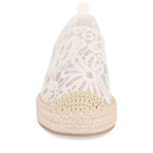 Espadrilles Plateforme BLANC Femme Motif Uni A Enfiler