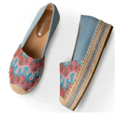 Espadrilles Plateforme BLEU Femme A Enfiler
