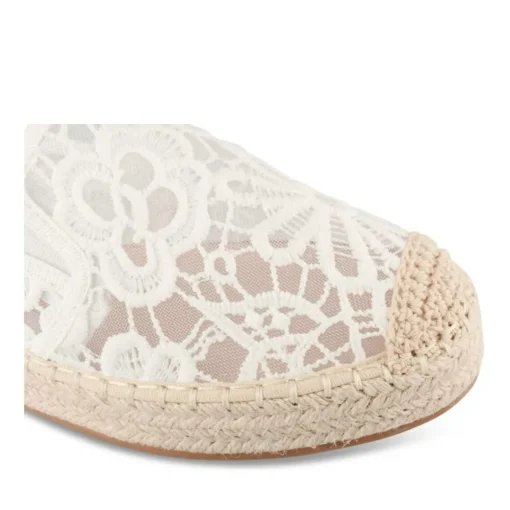 Espadrilles Plateforme BLANC Femme Motif Uni A Enfiler