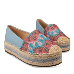 Espadrilles Plateforme BLEU Femme A Enfiler