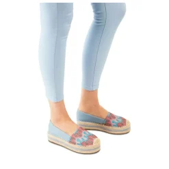 Espadrilles Plateforme BLEU Femme A Enfiler