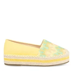 Espadrilles Plateforme JAUNE Femme A Enfiler