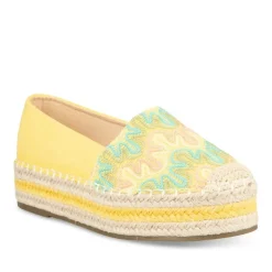Espadrilles Plateforme JAUNE Femme A Enfiler