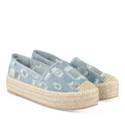 Espadrilles Plateforme JEANS Femme Motif Uni A Enfiler