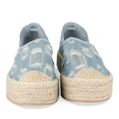 Espadrilles Plateforme JEANS Femme Motif Uni A Enfiler