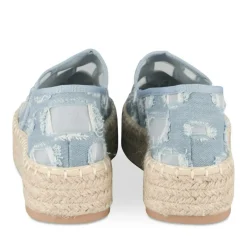 Espadrilles Plateforme JEANS Femme Motif Uni A Enfiler