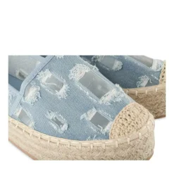 Espadrilles Plateforme JEANS Femme Motif Uni A Enfiler