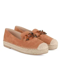 Espadrilles Plateforme MARRON Femme Motif Chaîne A Enfiler