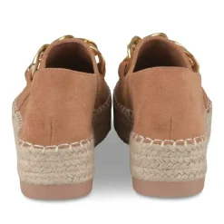 Espadrilles Plateforme MARRON Femme Motif Chaîne A Enfiler