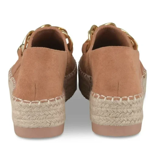 Espadrilles Plateforme MARRON Femme Motif Chaîne A Enfiler