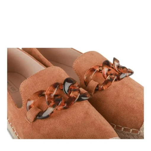 Espadrilles Plateforme MARRON Femme Motif Chaîne A Enfiler