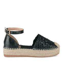Espadrilles Plateforme NOIR Femme Motif Uni A Enfiler