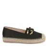Espadrilles Plateforme NOIR Femme Motif Chaîne A Enfiler