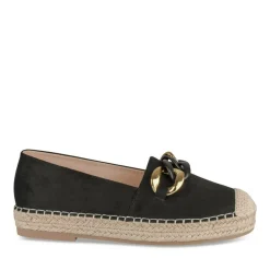 Espadrilles Plateforme NOIR Femme Motif Chaîne A Enfiler