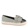 Espadrilles Plateforme NOIR Femme Motif Rayures A Enfiler