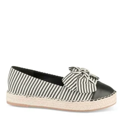 Espadrilles Plateforme NOIR Femme Motif Rayures A Enfiler