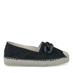 Espadrilles Plateforme NOIR Femme Motif Chaîne A Enfiler