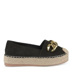 Espadrilles Plateforme NOIR Femme Motif Chaîne A Enfiler
