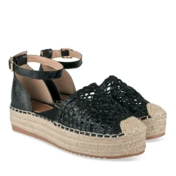 Espadrilles Plateforme NOIR Femme Motif Uni A Enfiler