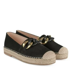 Espadrilles Plateforme NOIR Femme Motif Chaîne A Enfiler