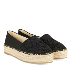 Espadrilles Plateforme NOIR Femme Motif Uni A Enfiler