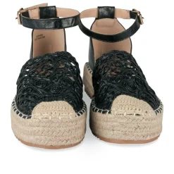 Espadrilles Plateforme NOIR Femme Motif Uni A Enfiler