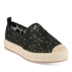 Espadrilles Plateforme NOIR Femme Motif Uni A Enfiler