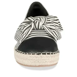 Espadrilles Plateforme NOIR Femme Motif Rayures A Enfiler