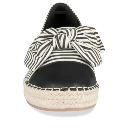 Espadrilles Plateforme NOIR Femme Motif Rayures A Enfiler