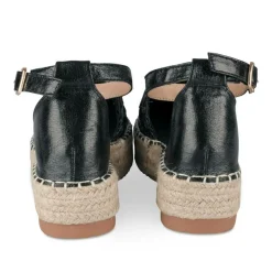 Espadrilles Plateforme NOIR Femme Motif Uni A Enfiler