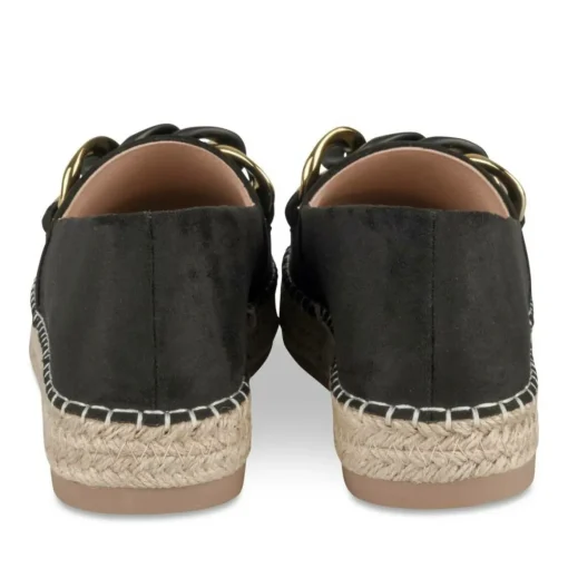 Espadrilles Plateforme NOIR Femme Motif Chaîne A Enfiler