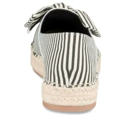 Espadrilles Plateforme NOIR Femme Motif Rayures A Enfiler