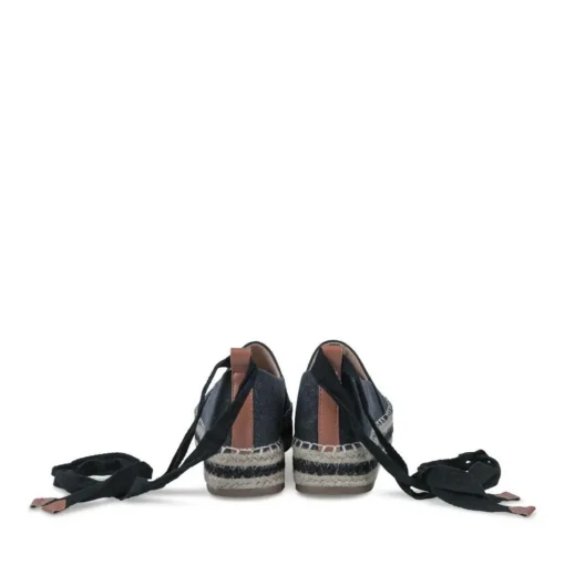 Espadrilles Plateforme NOIR Femme Motif Fleuri A Enfiler
