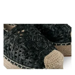 Espadrilles Plateforme NOIR Femme Motif Uni A Enfiler