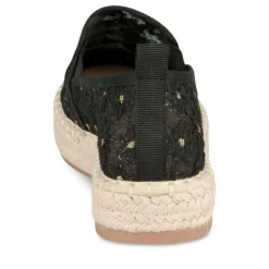 Espadrilles Plateforme NOIR Femme Motif Uni A Enfiler