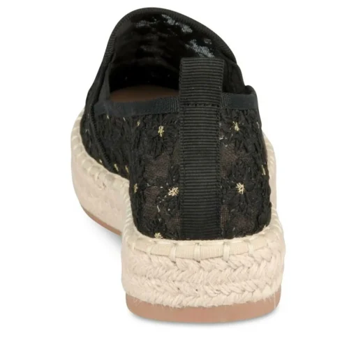 Espadrilles Plateforme NOIR Femme Motif Uni A Enfiler
